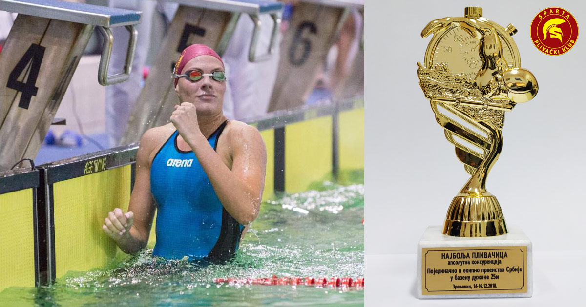 Jovana Bogdanović - najbolja plivačica u apsolutnoj konkurenciji na Zimskom pojedinačnom i ekipnom prvenstvu Srbije u plivanju u 25 m bazenu 2018